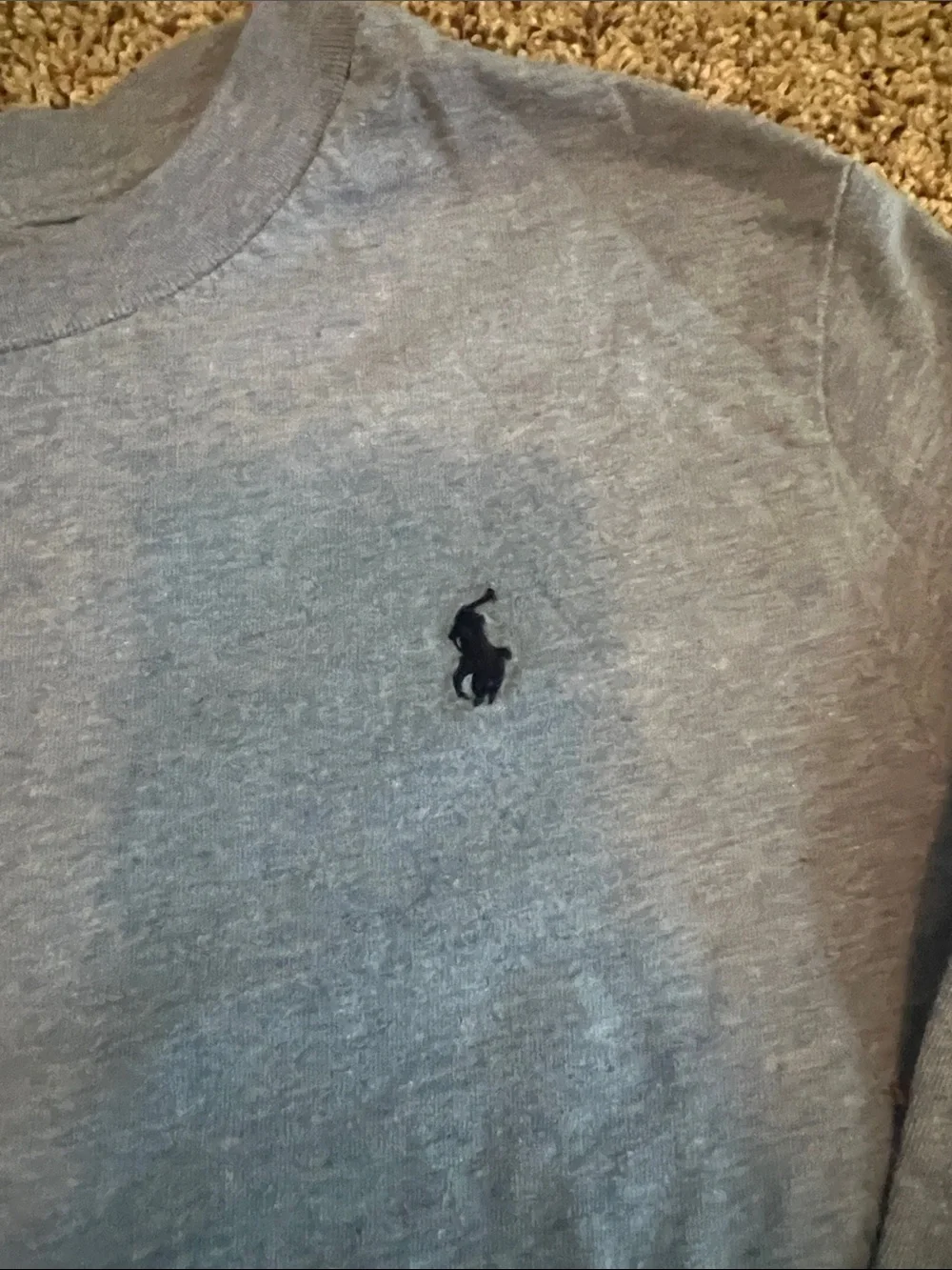 Ralph Lauren Long-Sleeve Crewneck Tee - Light Blue with Navy Pony